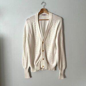 Vintage Bonwit Teller Scotland Cotton Cardigan Grandpa Sweater Men's Size M/L